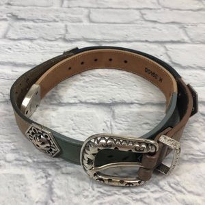 Brighton Vintage leather belt 1995 Silver buckle detail